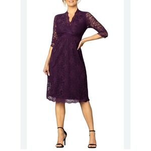 Kiyonna Purple Lace Midi Dress